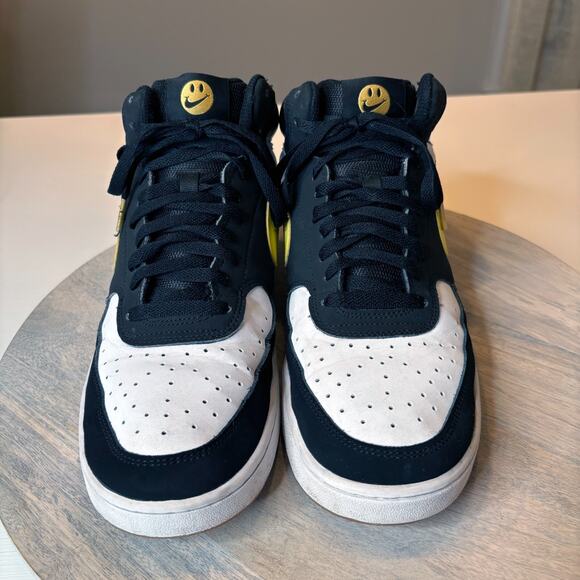 Nike Court Vision Mid Men's Black Yellow "Go the Extra Smile" Sneakers Size 11 - Picture 4 of 10